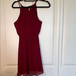 Alya Burgundy Mini Dress